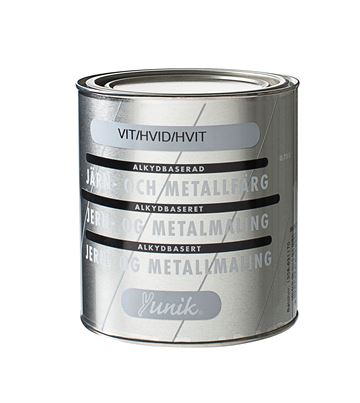 Yunik jern- & metalmaling - oliebaseret - specialfarve - glans 90 - helblank - 0,75 l
