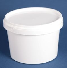 Plastbæger med låg - hvid - 120 ml